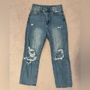 SHEIN blue distressed jeans